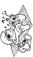 A coloring page of the smurfs